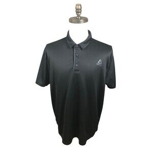 Reebok Polo Shirt Mens Black XL 100% Polyester